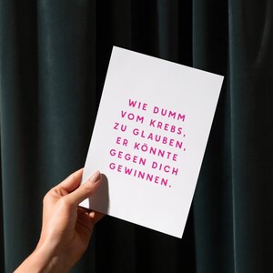 Brustkrebs Postkarte Mutmacher Karte bei Krebs Geschenk für Krebskämpfer Fuck Cancer Awareness Pink Aufmunternde Karte