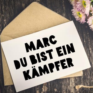Personalisierte Mutmachkarte für Kämpfer: Liebeserklärung und Ermutigung bei Krankheit & schweren Zeiten Geschenkideen für Männer