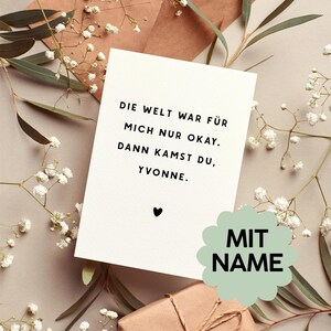 Dann kamst du personalisierte Karte – Liebesbotschaft mit Namen, Geschenk für Partner, Freundin & Freund, Ich liebe dich Karte