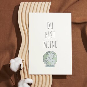 Du bist meine Welt – Liebeskarte | Ich liebe dich Karte | Valentinstag Geschenk | Illustration Erde | Romantische Grußkarte für Partner