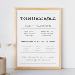 Restroom Rules Poster – Funny Bathroom Picture Decoration – Guest Restroom Sign Black and White – Funny Toilet Sayings – Toilet Picture Digital Download