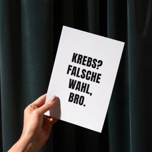 Motivations-Postkarte gegen Krebs – Frecher Genesungsspruch & Mutmacher Karte für Freunde, Humorvoll und Stark, Geschenk nach Krebsdiagnose