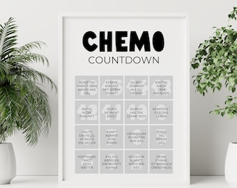 Breast Cancer Gift | Chemo Countdown Poster (German), for Chemotherapy, Milestone Map, Support, Cancer Patients