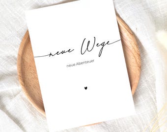 New Paths Postcard | Motivational card for new beginnings and change | Gift for emigration, separation, job change & adventure | New start