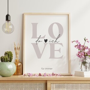 Gift love, romantic love poster you & me forever, wall decoration, wedding gift, typography print, anniversary gift, decoration