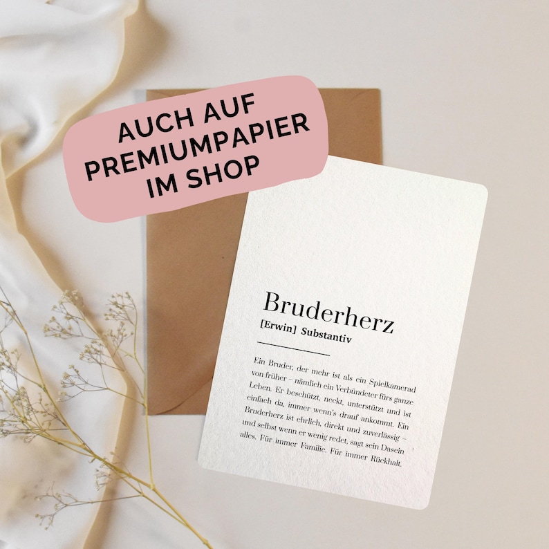 Regalo para hermano, querido hermano, tarjeta personalizada – A6 blanca – para hermano con nombre – cumpleaños imagen 9