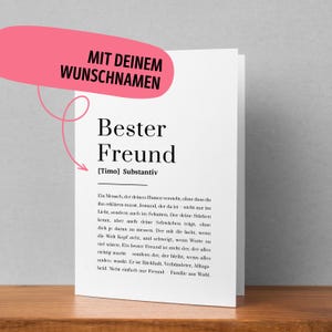 Personalisierte Grußkarte Bester Freund mit Namen & emotionalem Definitionstext – Geschenk Freund Freundschaft Männer Geschenkidee