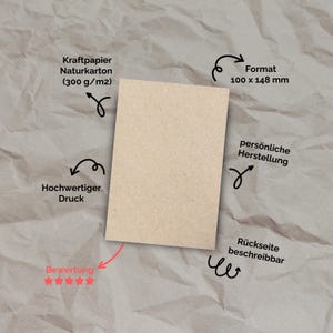 Postkarte „neue Wege – neue Abenteuer“ auf Kraftpapier mit Handschrift-Typografie und kleinem Herzsymbol – stilvolle Abschiedskarte aus Naturpapier im A6-Format für Jobwechsel, Reisen oder Neubeginn.