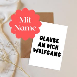 Glaube an dich Karte personalisiert mit Namen – Mutmach Karte modern, Affirmationskarte Geschenk für Freund & Freundin Motivationskarte