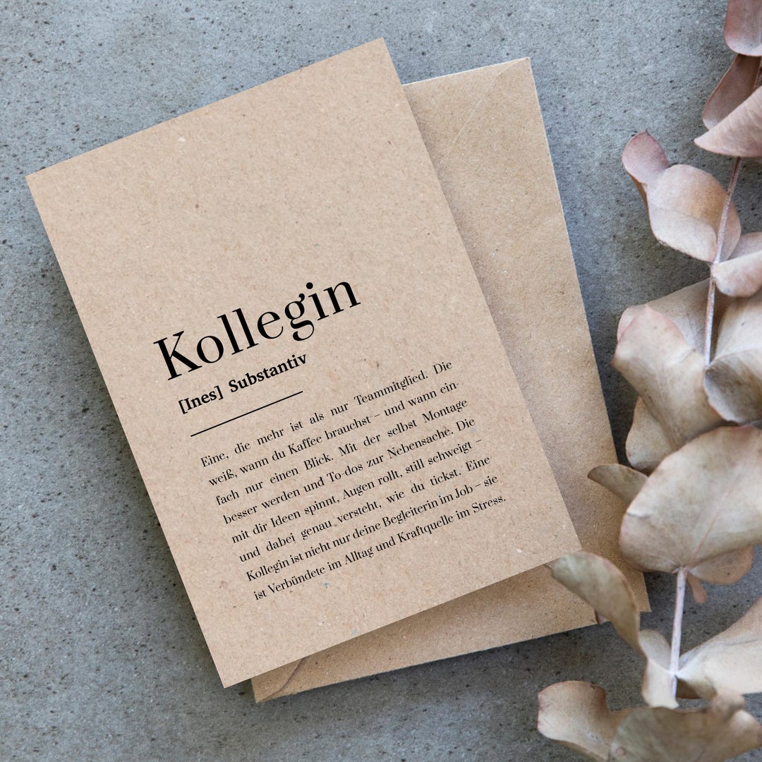 Personalisiertes Abschiedsgeschenk für die beste Kollegin – Karte zum