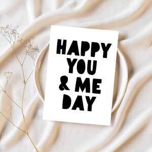 Happy You and Me Day Karte zum Hochzeitstag - Grußkarte für Partner, Paar, Liebe, Jahrestag, Freundschaft & Valentinstag Geschenk