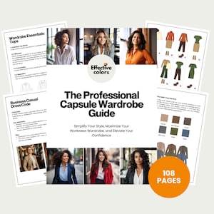 Professional Capsule Wardrobe Guide, Office Attire, Style Guide, Minimalist Wardrobe, Workwear inspo, Fashion Ebook, Instant Download PDF