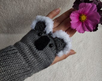 Koala - Fingerless Gloves, Hand Warmers