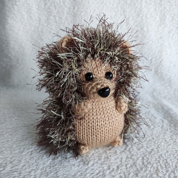 Knitted Hedgehog Toy, Decorative toy,  About 11 cm high