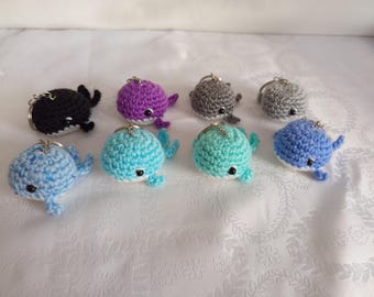 1 pc Whale Keychain Ring Toy, Knitted Mini toy, Bag pendant