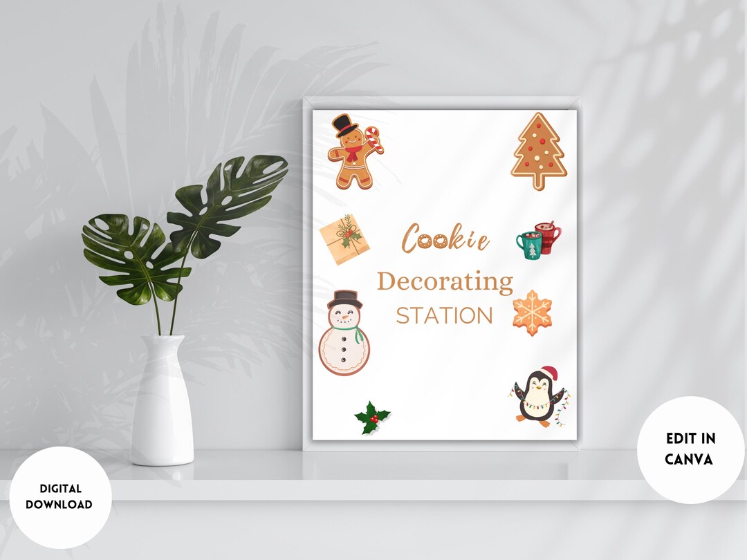 Christmas Cookie Exchange Party Decorating Station Sign | Xmas Treat ...