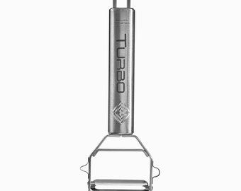 TURBO PRODUKTE Turboschäler-Sparschäler aus Edelstahl für Obst u. Gemüse - Vor-und Rückwärts mit Pendelklinge für Links- & Rechtshänder