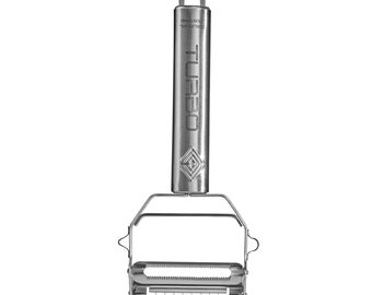 TURBOPRODUKTE BI-TURBO Doppelkopfschäler - Sparschäler u. Julienneschäler Pflegeleicht - Edelstahl - 2in1 Gemüseschäler & Julienneschneider