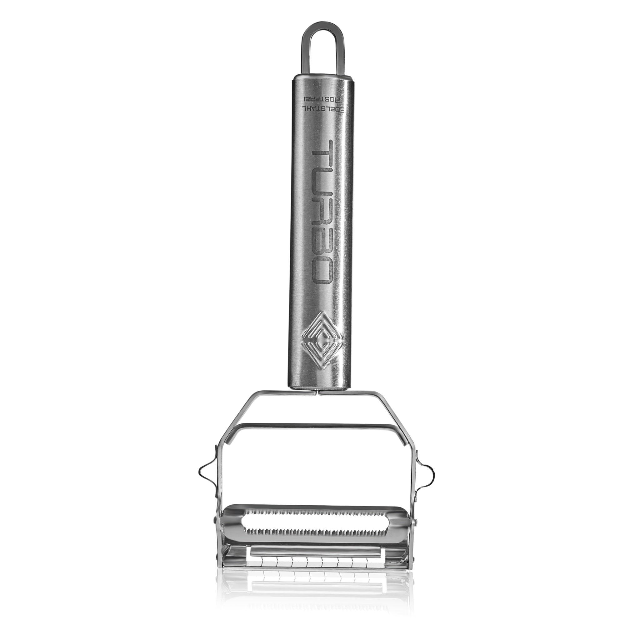 Pelador Universal Turbo De Acero Inoxidable - 2 En 1, Pela Y Ralla, Ideal Para Verduras Y Frutas