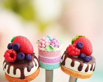 Tasty Spoon cake Sweet spoon Children tea party Gift for girls cake spoon pie for tea spoon coffe spoon polymer clay funny gift