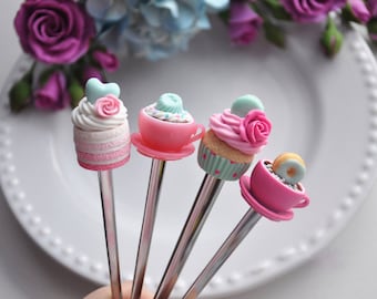 Tasty Spoon Cupcake Sweet spoon Children tea party Gift for girls cake spoon pie for tea spoon coffe spoon polymer clay funny gift