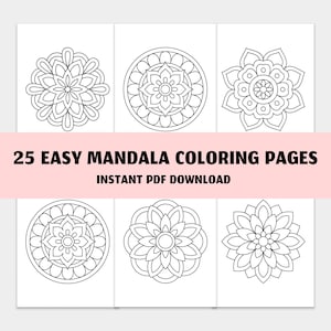 25 Easy Mandala Coloring Pages | Mandala Art Coloring Sheets | Mandala Coloring Book | Mandala Coloring Pages PDF
