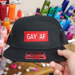 Gay AF hat, gay snapback, LGBTQ hat, Pride hat, gay pride hat, lgbtq accessories,  queer gifts, gay gift, stud hat, gay pride accessories
