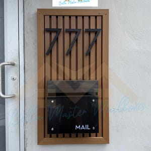 Modern Slatwall Mailbox with 8-Inch House Numbers