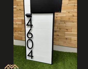 Painted Cedar Wood Mailbox with Post: Modern Rustic Design
