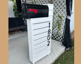Custom Wood Mailbox with Post: Modern Outdoor Mailbox