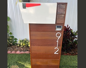 Custom IPE Mailbox, Modern Mailbox with Post, Custom Mailbox Cover, Modern Wooden Succulent,Mailbox Personalized, Custom Made Mailbox,