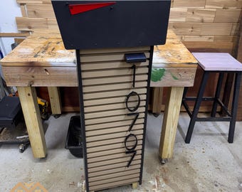 SlatSleek Mailbox with NORX, Post Custom Rustic Design, Custom Mailbox, Composite Slatwall Mailbox, Wood Mailbox