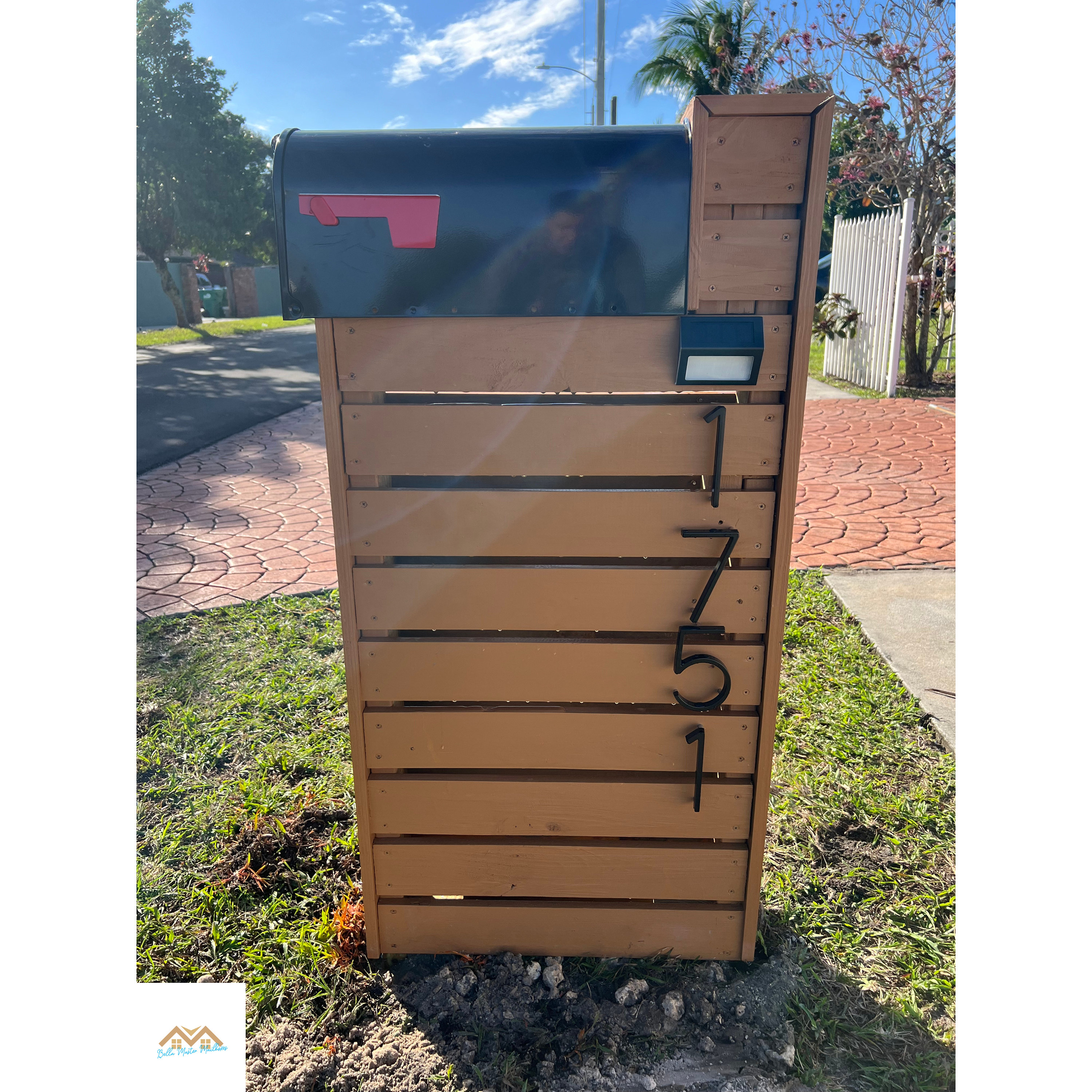 Modern Wood Mailbox With Post & Numbers: Custom Design - Etsy
