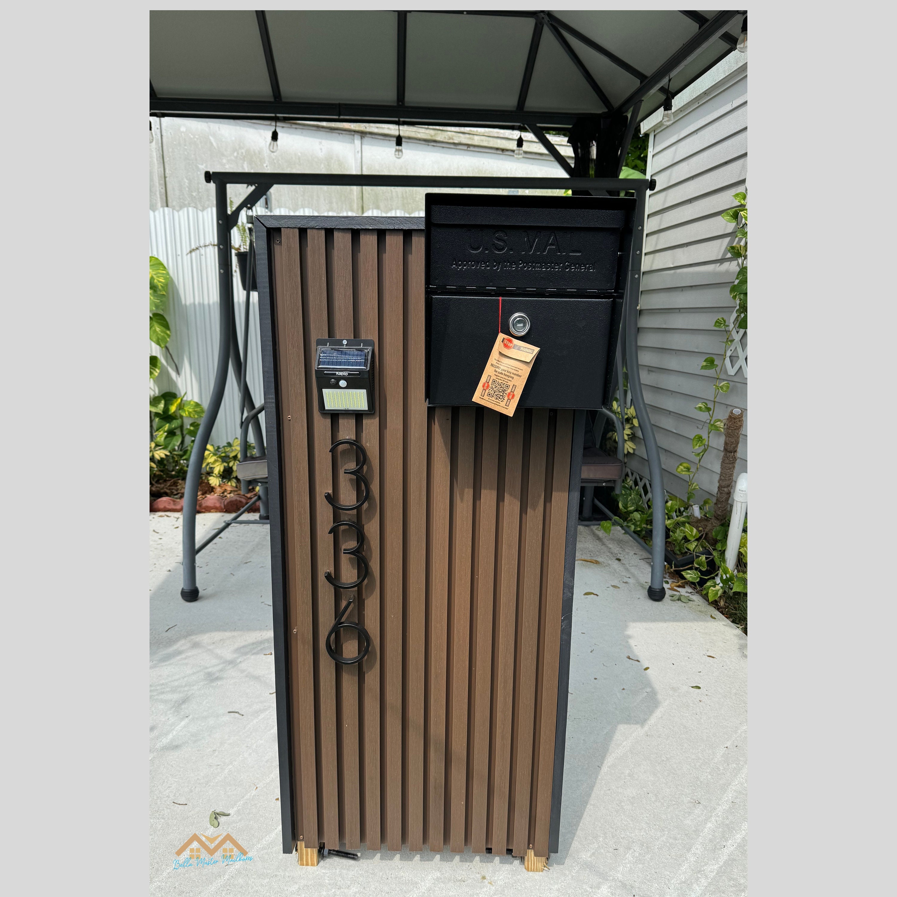 Custom Norx Wooden Mailbox: Modern Design With Solar Light - Etsy