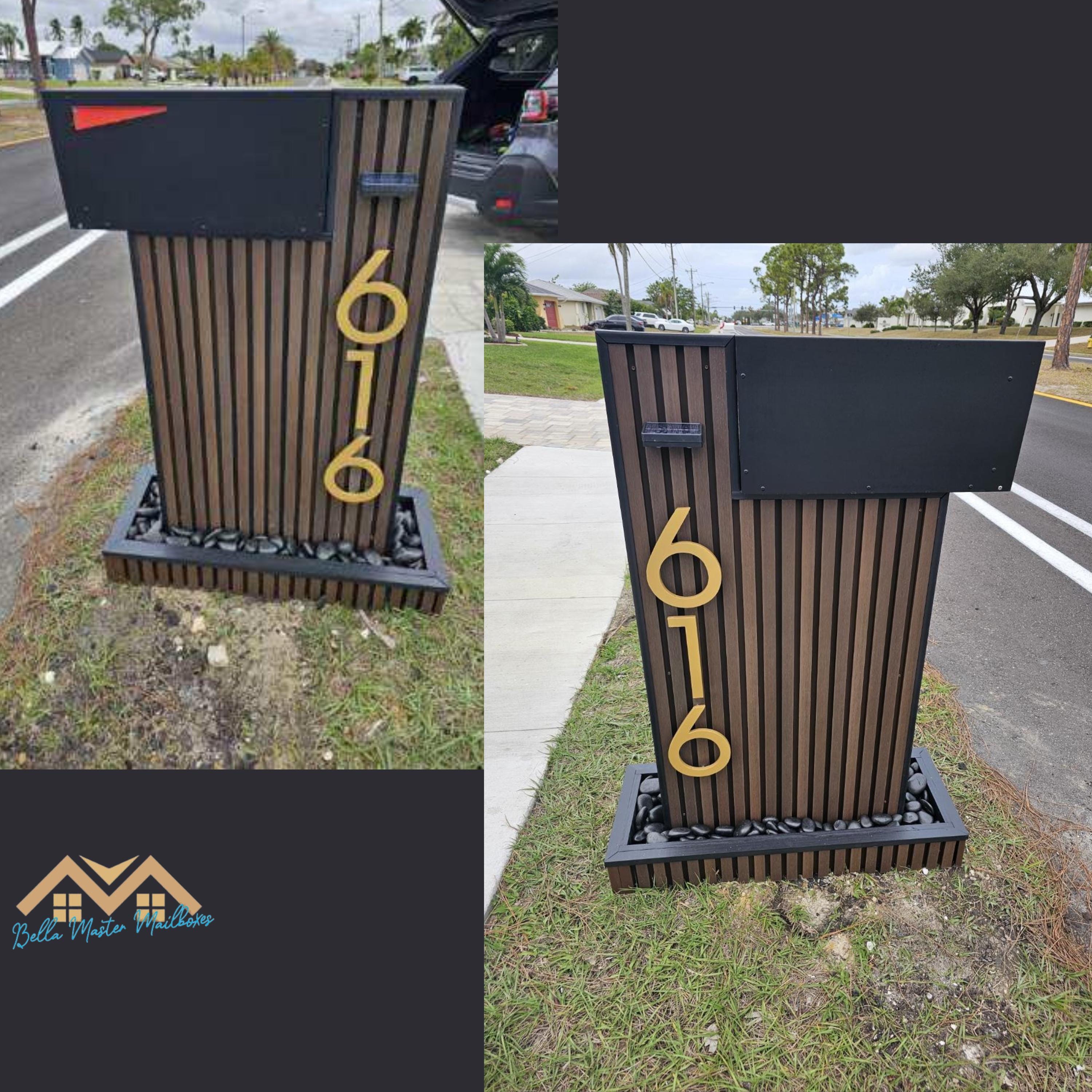 Modern Wooden Succulent Mailbox: Personalized Norx Design With