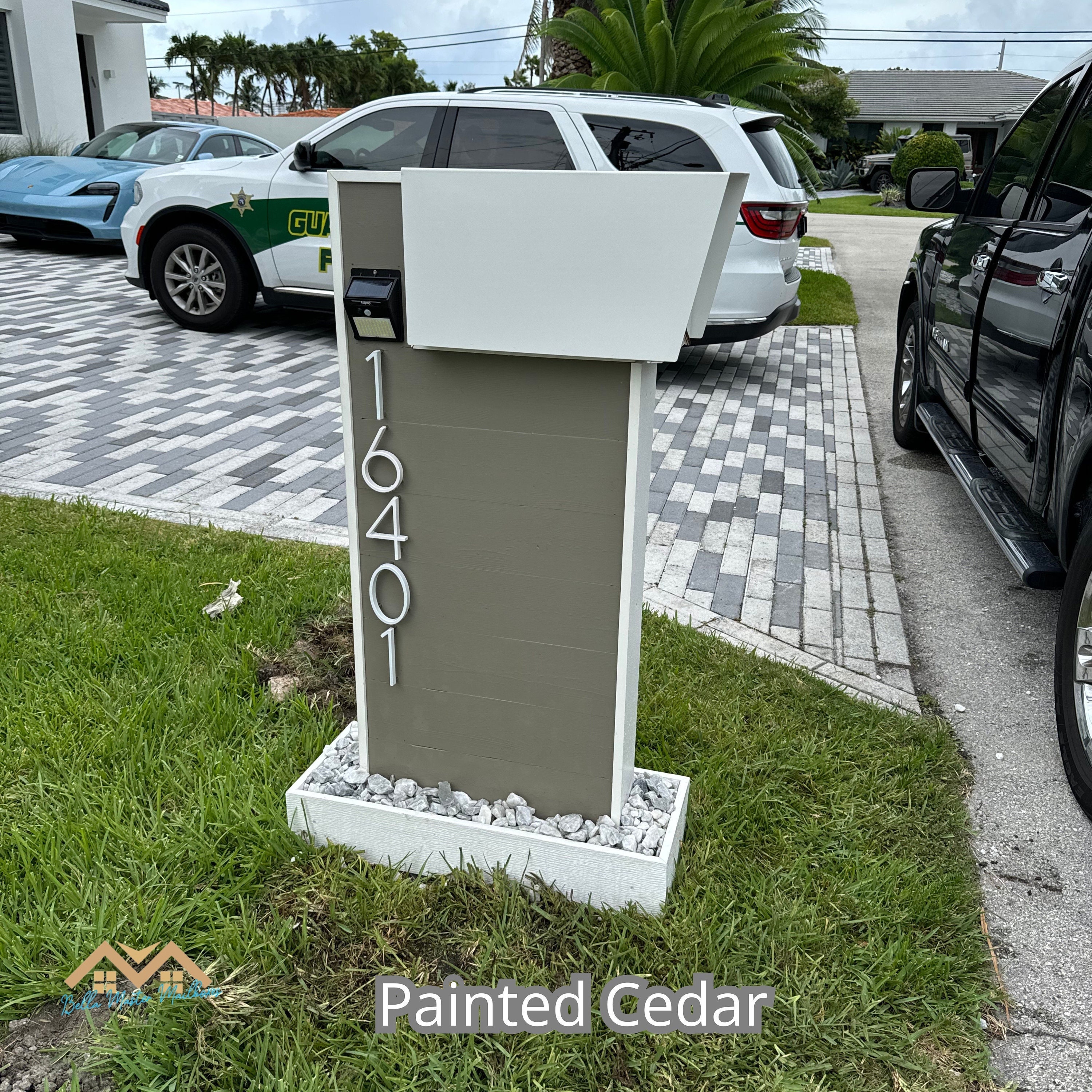 Handmade Modern Cedar Mailbox with Post