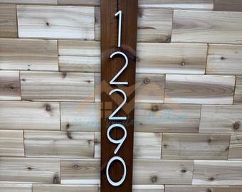 House Number Sign, Custom Sign, Address Sign, Metal Address Sign, Signs for Home Decor, Wood Sign, New House Gift, Outdoor Decor Sign,Cumaru