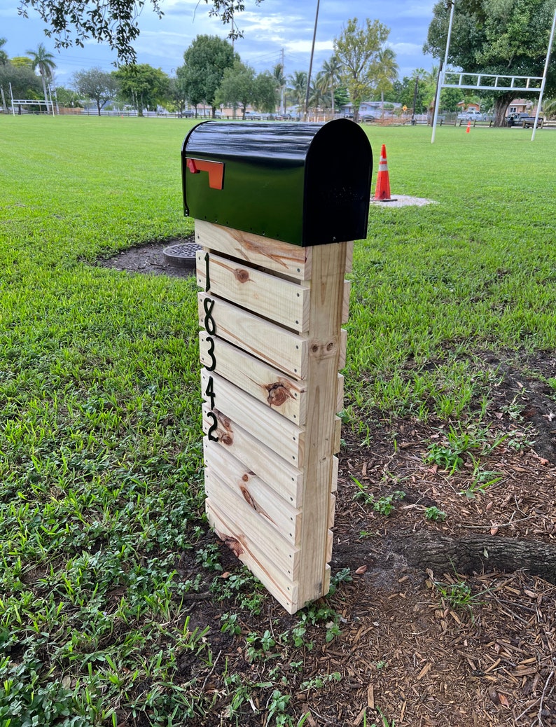 Modern Design Mailbox, Natural Wood Treated, Mailbox for Outside, Custom Mailbox With Treated