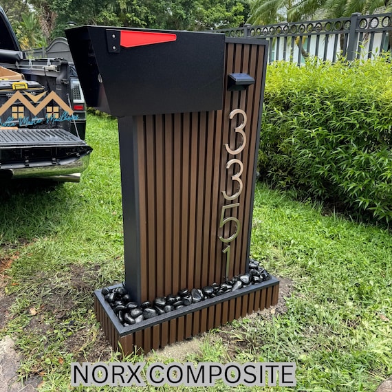 Modern Design Mailbox Personalized , Engraved Stainless Steel, Wall-Mount M