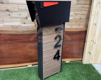 Personalized Composite Mailbox: Modern Rustic Wall Mount