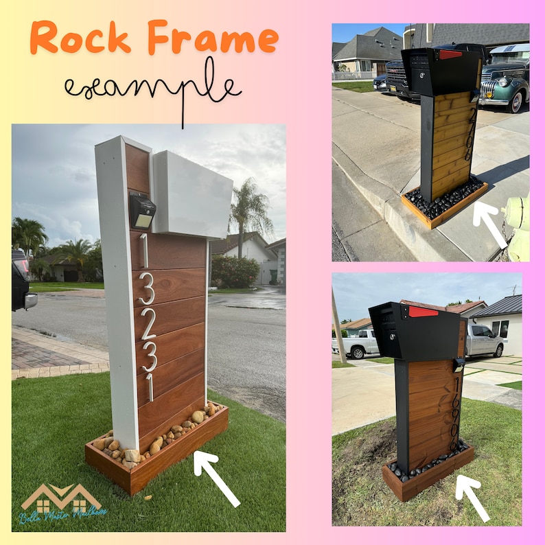 Handmade Rock Frame Mailbox With Post: Rustic Modern Design - Etsy