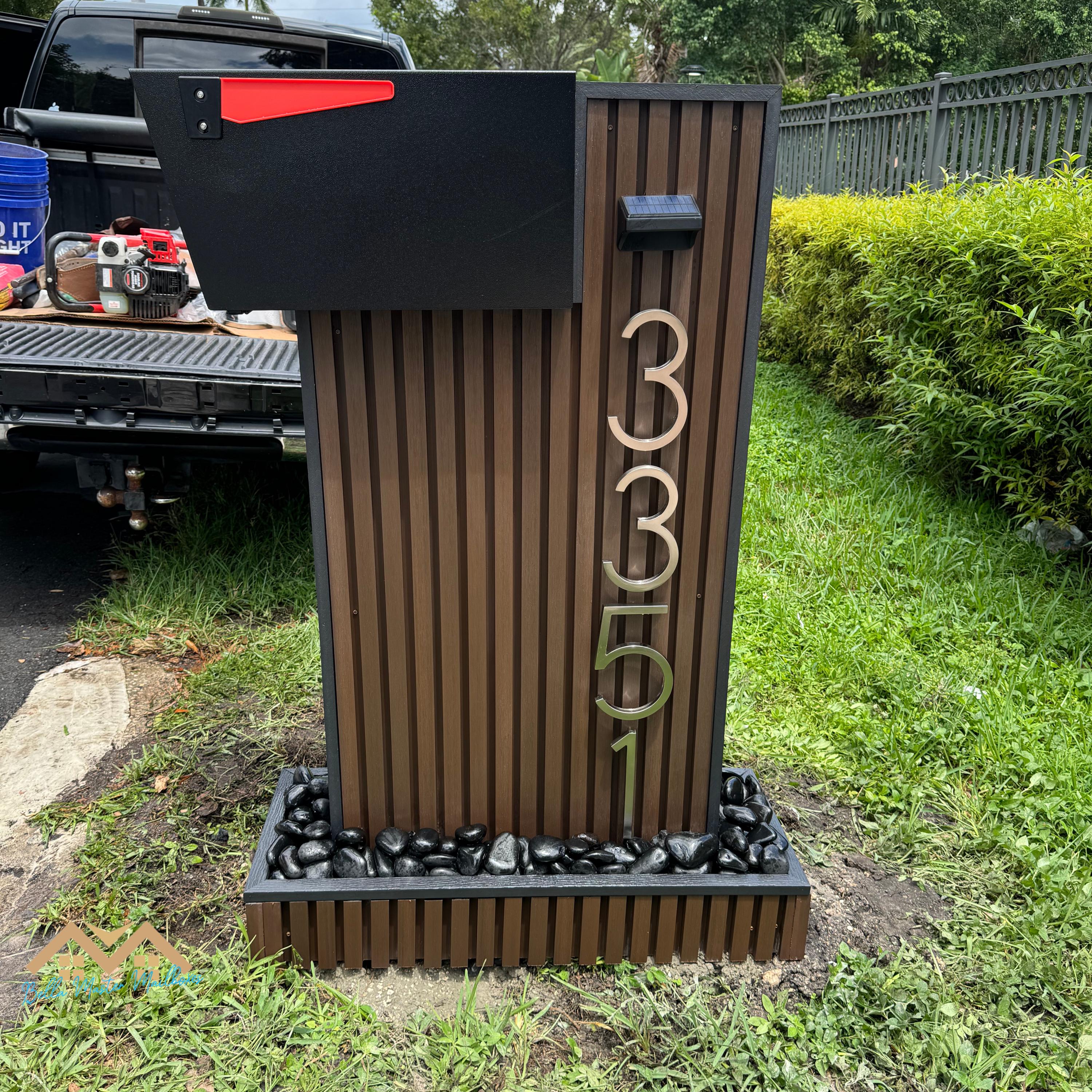 Modern Wooden Succulent Mailbox: NORX Composite, Solar Light - Etsy