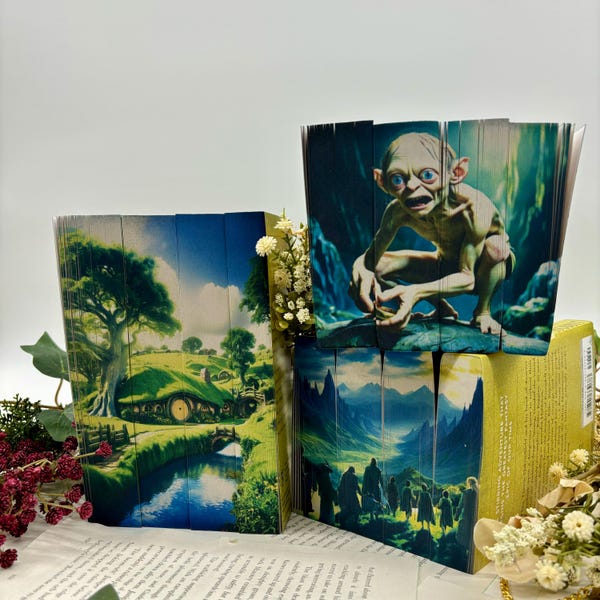 Lord of the Rings by J.R.R. Tolkien The Shire, The Fellowship and Gollum – Special Edition Paperback Set with Custom Designed Edges