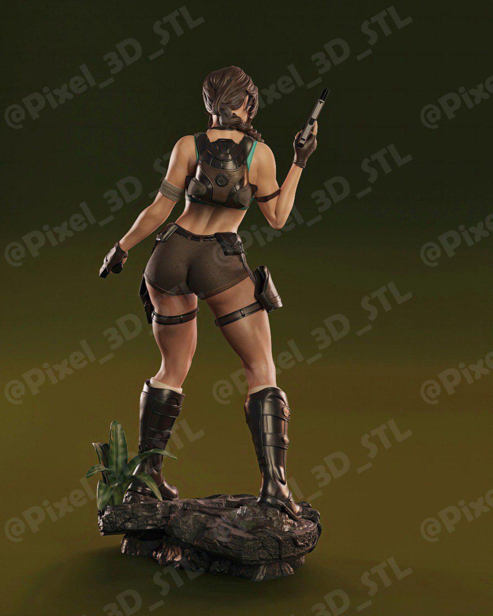 Lara Croft 3D Printed Figure – Tomb Raider Statue – Game Character ...