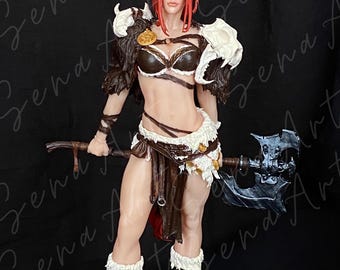 Statua in resina dipinta a mano o non dipinta di Red Sonja – Figura di donna guerriera fantasy
