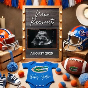 Football Florida Gators / Modello di annuncio di gravidanza / Gators - Annuncio di nascita modificabile - Annuncio di nascita di Foot Ball Lover