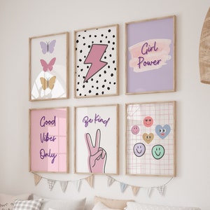 Trendy Girl Room Art Prints, Boho Dorm Decor (Digital Download)