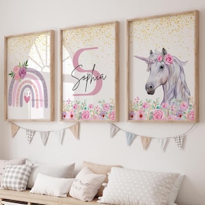 Unicorn Prints, Unicorn Decor,Rainbow Wall Decor,Nursery Wall Art prints,Girl Nursery Wall Decor,Girls Bedroom Prints,Rainbow,Nursery prints