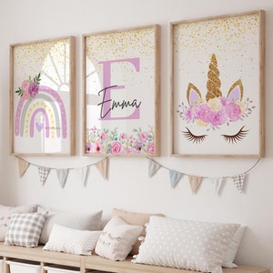 Unicorn Prints, Unicorn Decor,Rainbow Wall Decor,Nursery Wall Art prints,Girl Nursery Wall Decor,Girls Bedroom Prints,Rainbow,Nursery prints