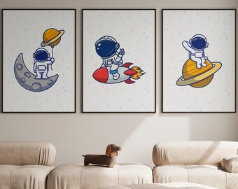 space nursery prints outer space printable wall art set of 3 for kids room nursery room decor digital download ,solar sysem prints wall art